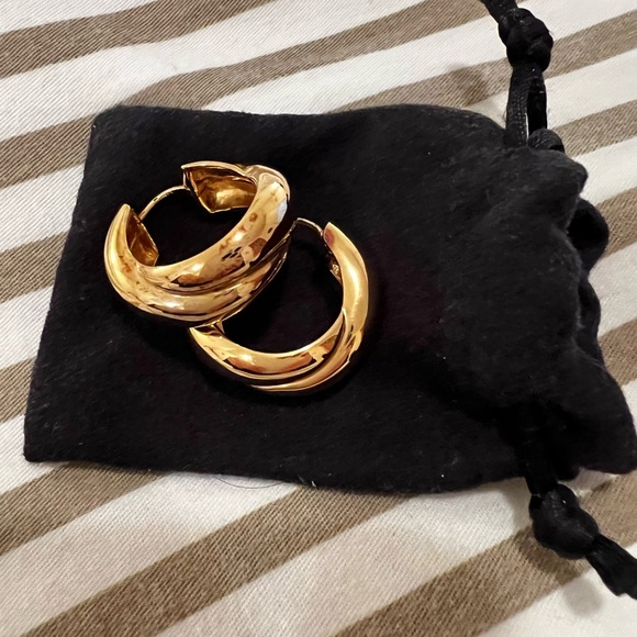 Missoma Jewelry - Missoma x Lucy Williams Chunky Medium Entwine Gold Hoop Earrings